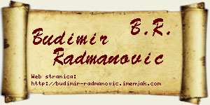 Budimir Radmanović vizit kartica